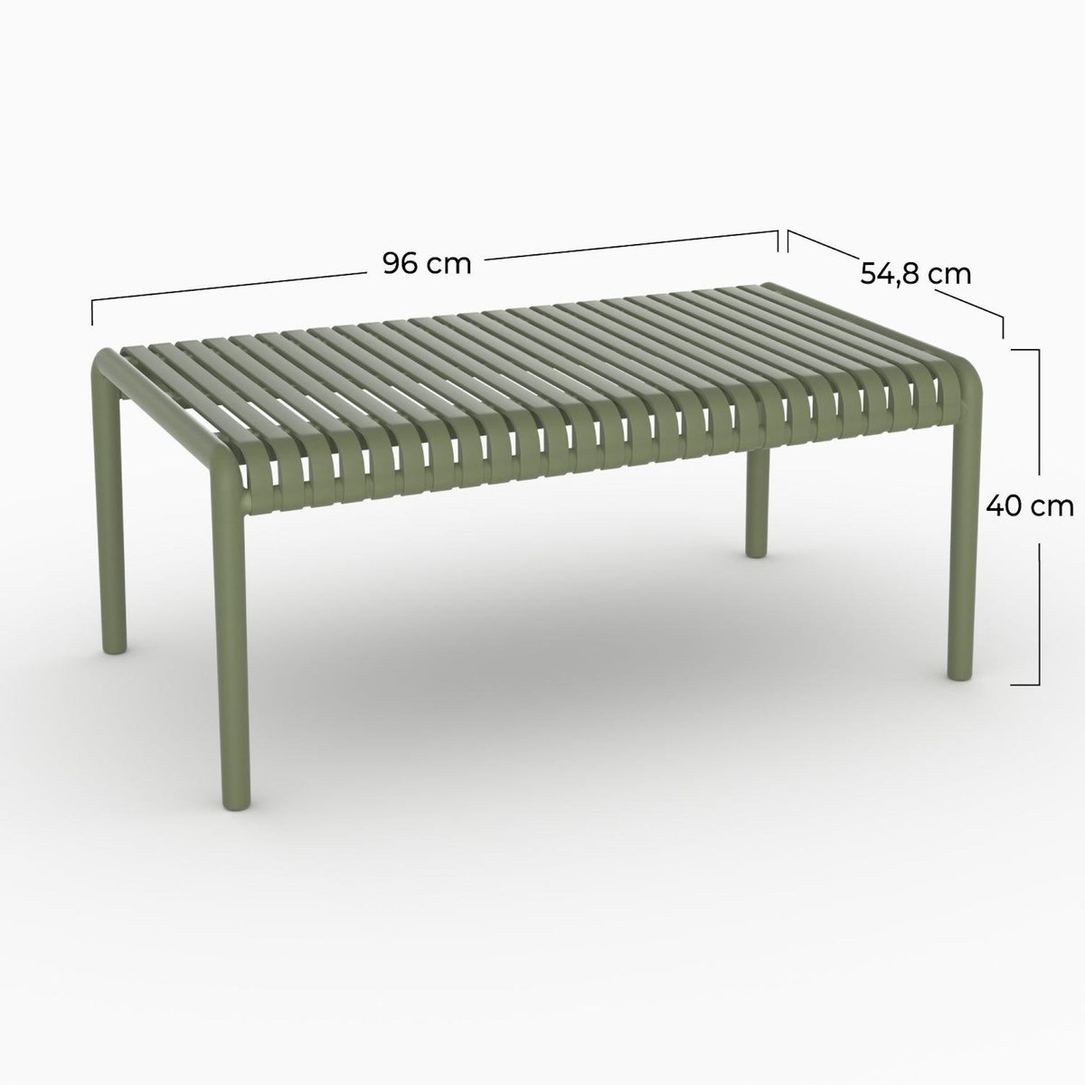 Rendez vous déco Table basse de jardin en plastique vert kaki-Téa