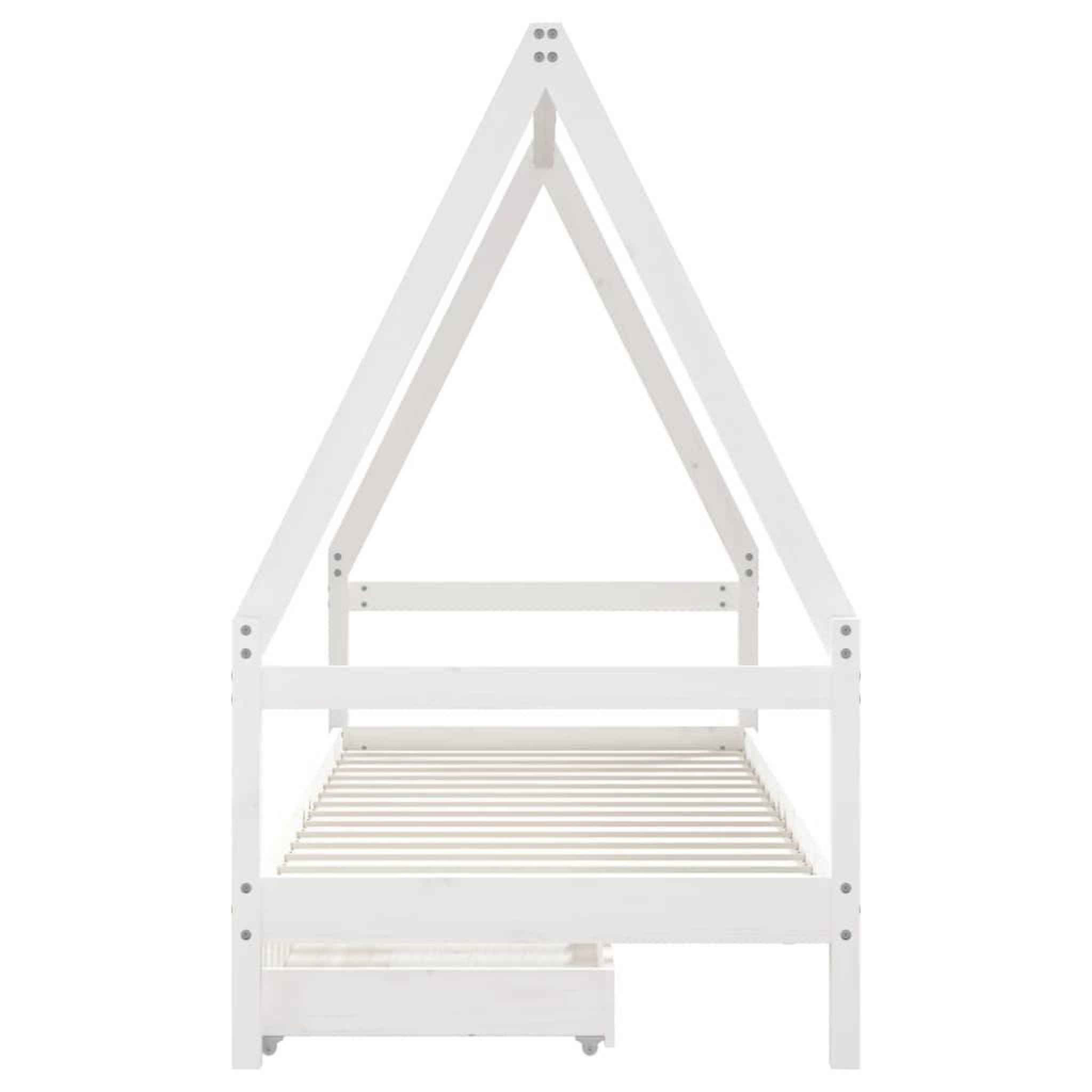 Voir la diapositive 5 : VIDAXL Cadre de lit enfant tiroirs blanc 80x200 cm bois de pin massif
