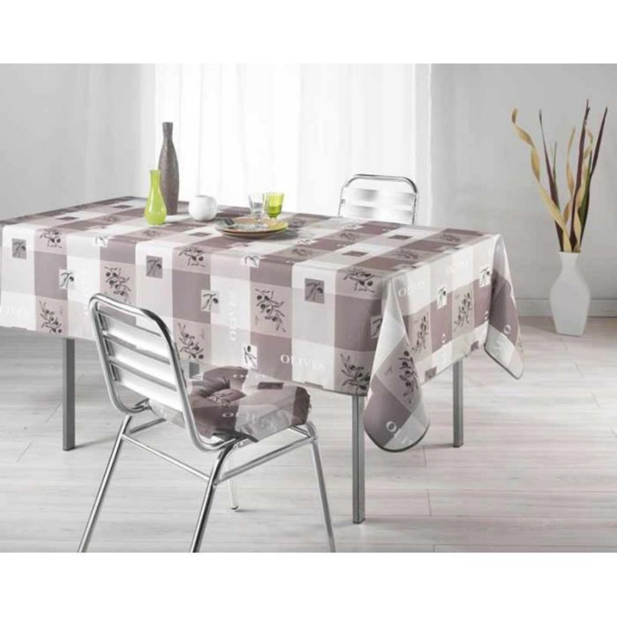 Paris Prix Nappe Polyester  Provencia  150x240cm Taupe
