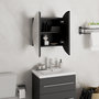 Voir la diapositive 4 : VIDAXL Armoire de salle de bain miroir rond et LED Noir 40x40x17,5 cm