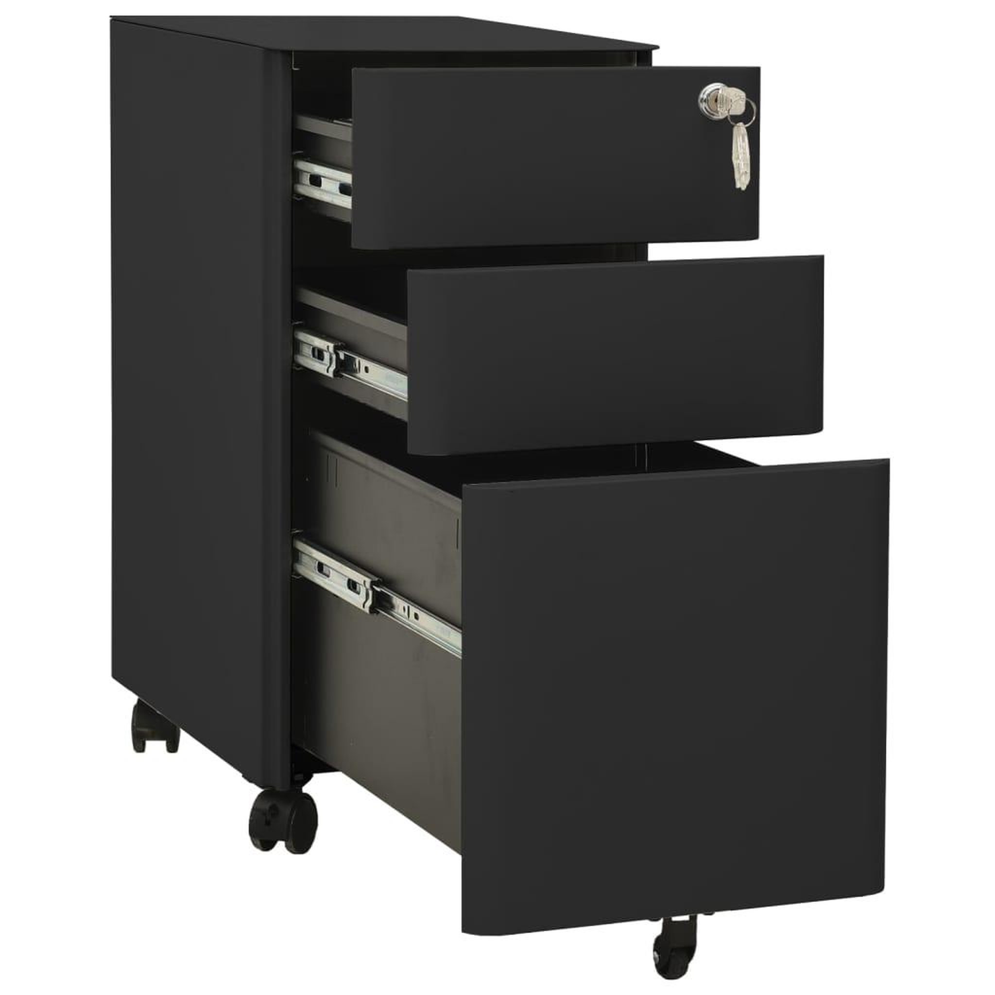 Voir la diapositive 5 : VIDAXL Classeur mobile Anthracite 30x45x59 cm Acier