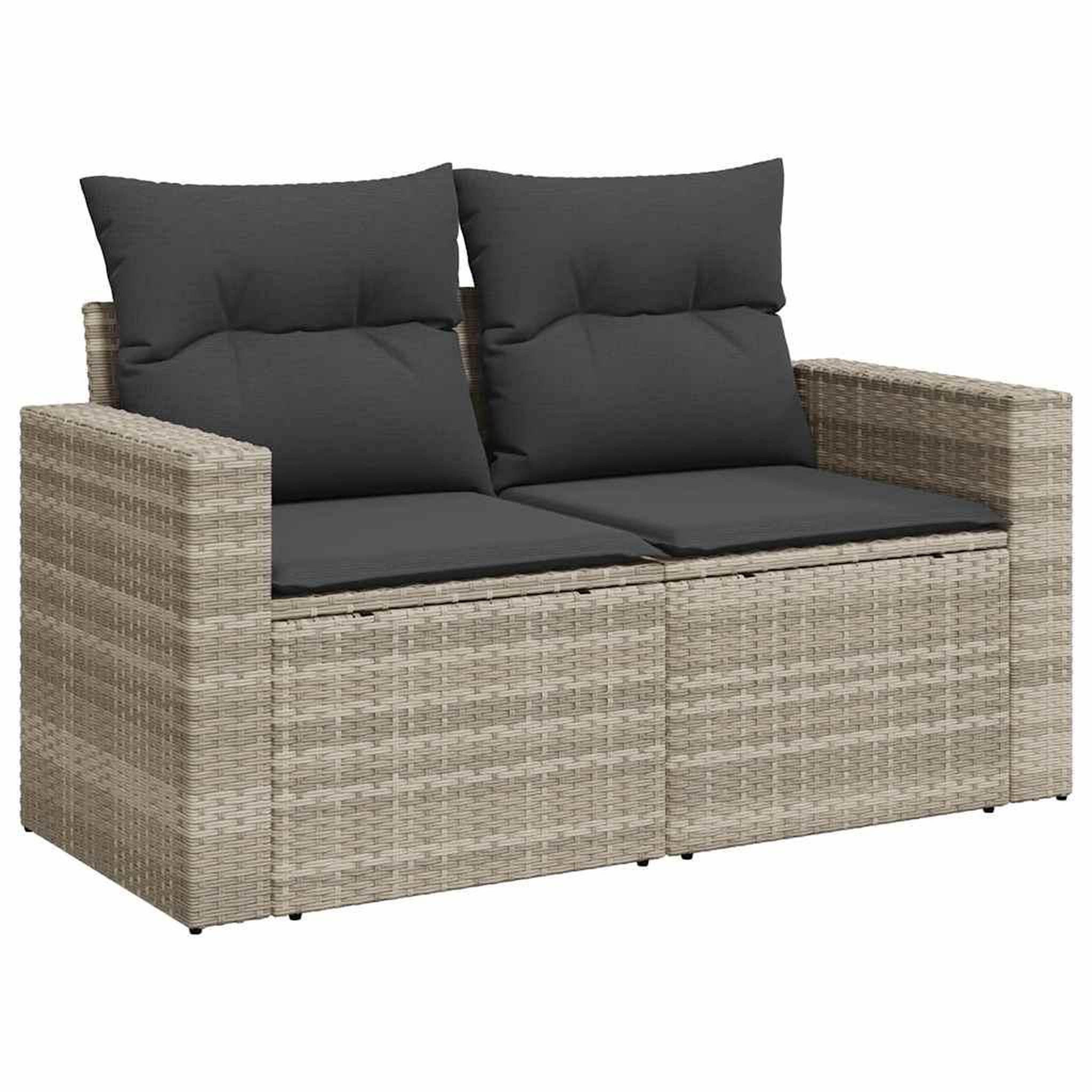 Voir la diapositive 4 : VIDAXL Salon de jardin 9 pcs avec coussins gris clair resine tressee