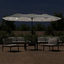 Voir la diapositive 3 : VIDAXL Parasol de jardin a double tete avec LED blanc sable 449x245 cm