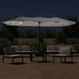 Voir la diapositive 3 : VIDAXL Parasol de jardin a double tete avec LED blanc sable 449x245 cm