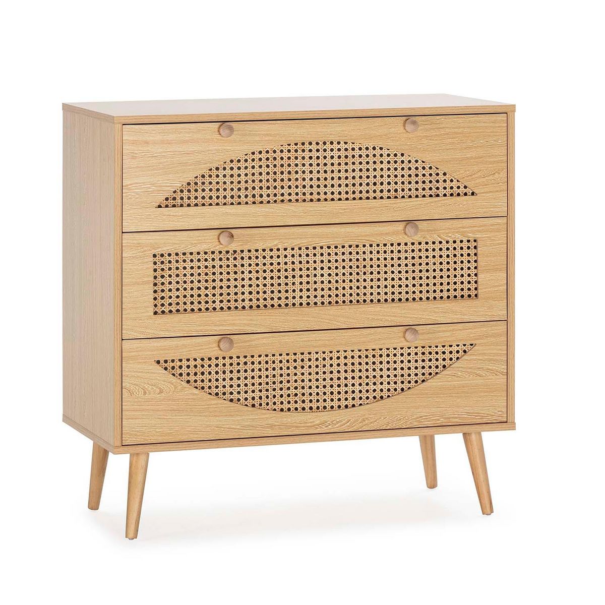 VS VENTA-STOCK Commode Luna 3 tiroirs couleur chêne