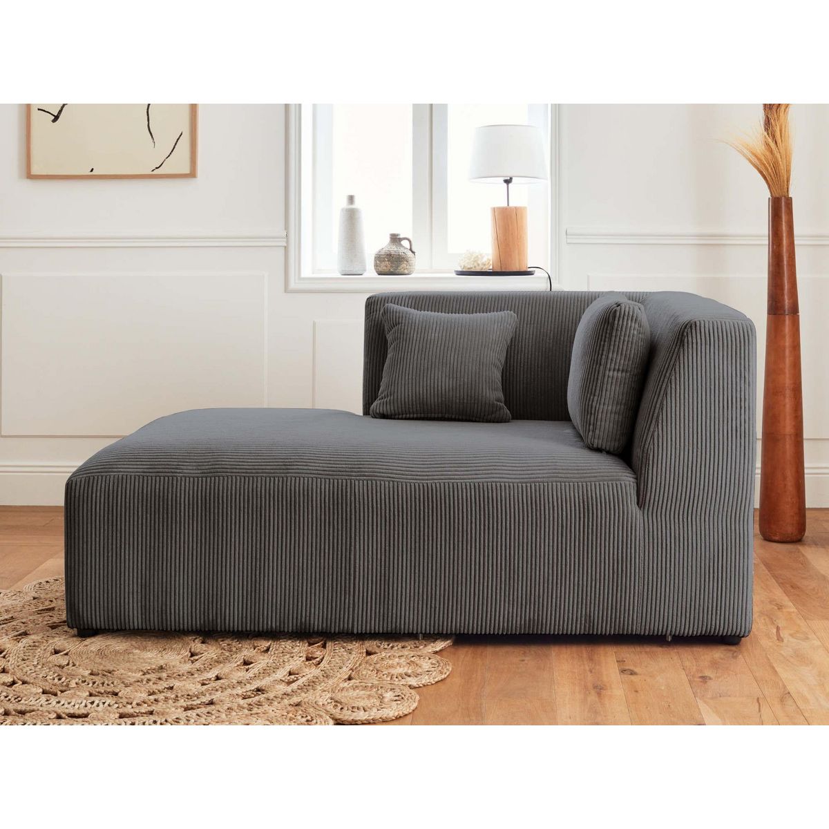 LISA DESIGN Victoire - canapé modulable d'angle gauche - 4 places - en velours côtelé