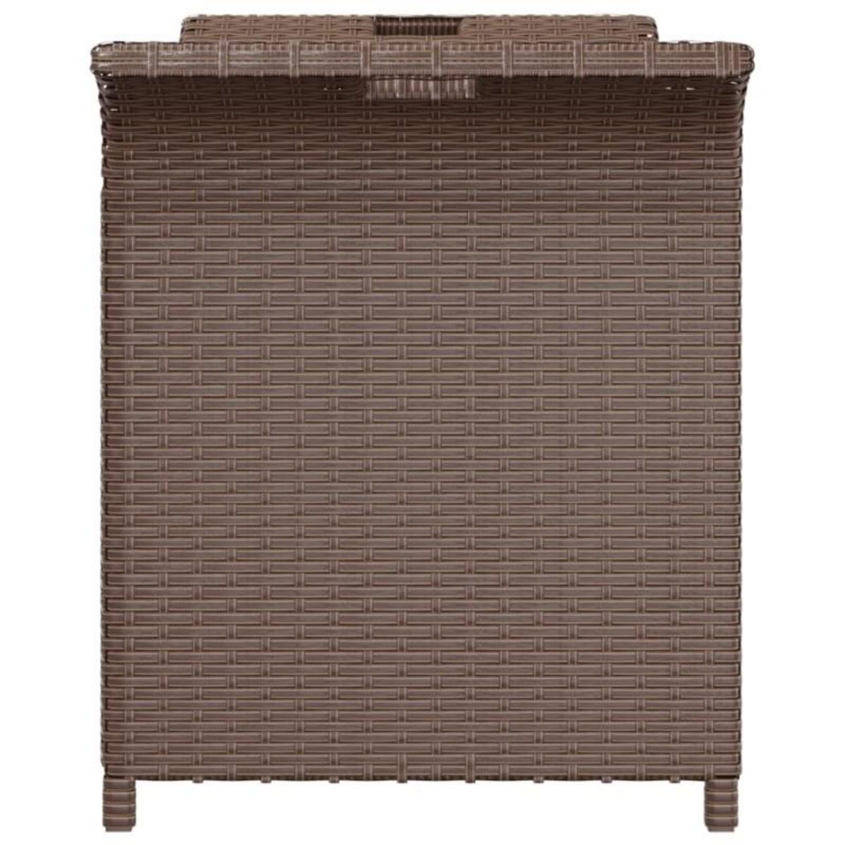 VIDAXL Banc de jardin avec coussin marron 116x46x57 cm résine tressée