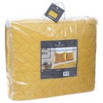 ATMOSPHERA Dessus de lit avec 2 taies d'oreillers tressés en polyester. Coloris disponibles : Bleu, Gris, Jaune