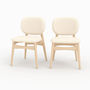 Voir la diapositive 1 : MAISON PAVANE Lot de 2 chaises en tissu bouclé beige-Paulette