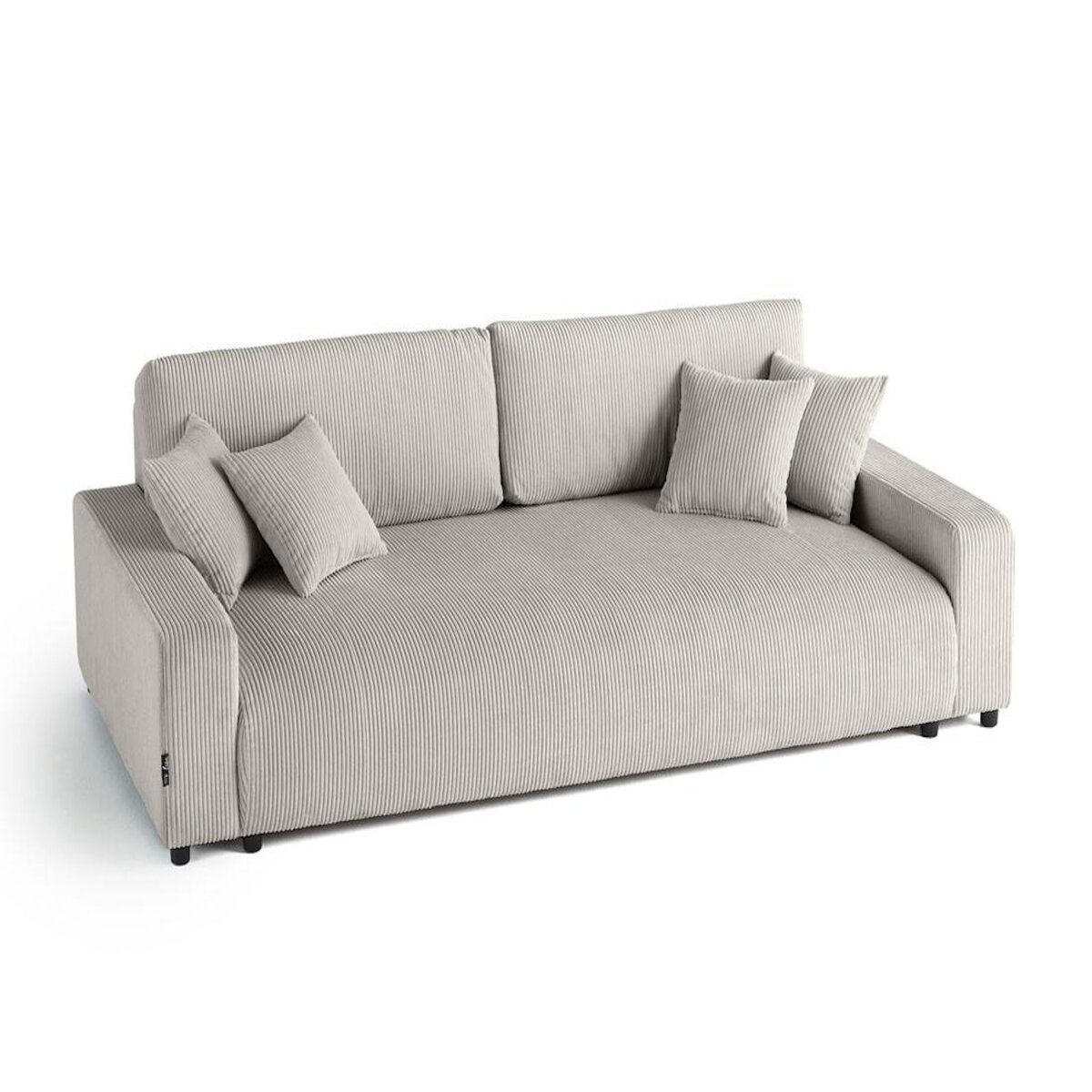 LISA DESIGN Pivoine - canapé droit 3 places - convertible avec coffre - en velours côtelé