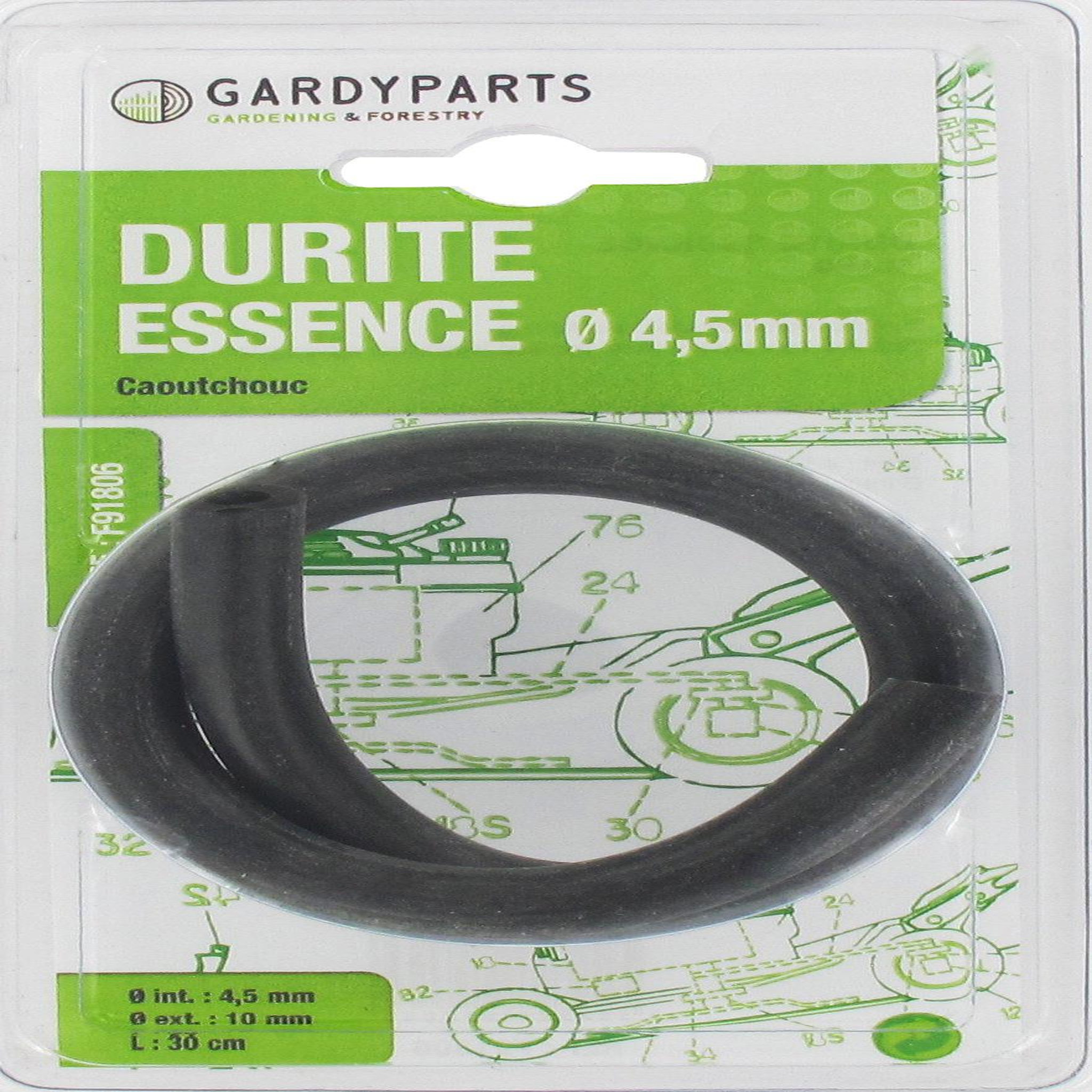 CENTRALE BRICO Durite en caoutchouc carburant, L: 30cm, Ø: ext: 10mm, Ø int: 4,5mm.
