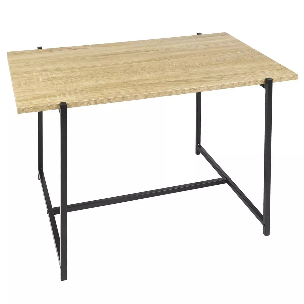 The Home Deco Factory Table basse en bois et métal Kalo - Marron et noir
