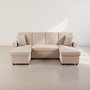 Voir la diapositive 6 : BEST MOBILIER Meiya - canapé panoramique en u 7 places convertible avec coffre en velours côtelé