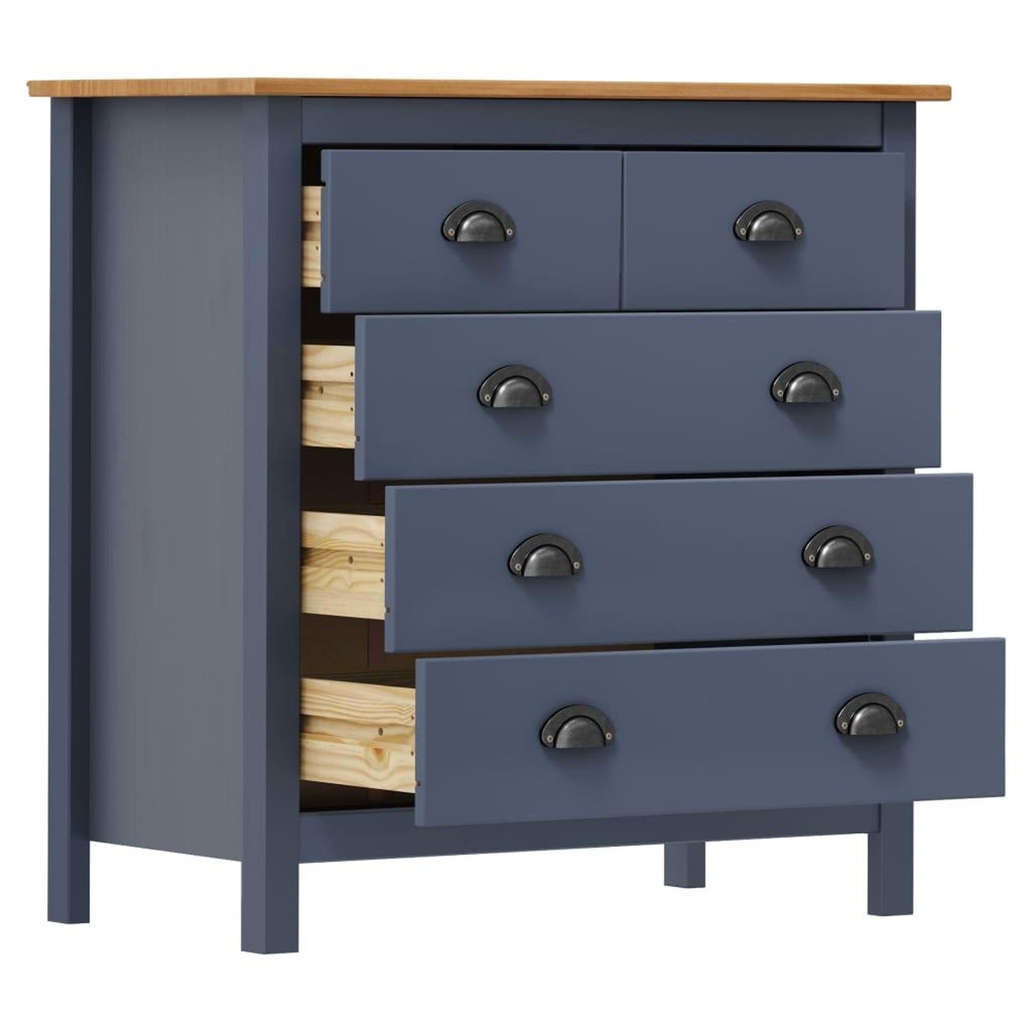 Voir la diapositive 3 : VIDAXL Buffet Hill Gris 79x40x80 cm Bois de pin solide