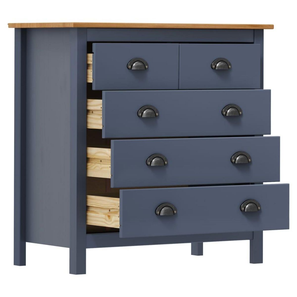 VIDAXL Buffet Hill Gris 79x40x80 cm Bois de pin solide