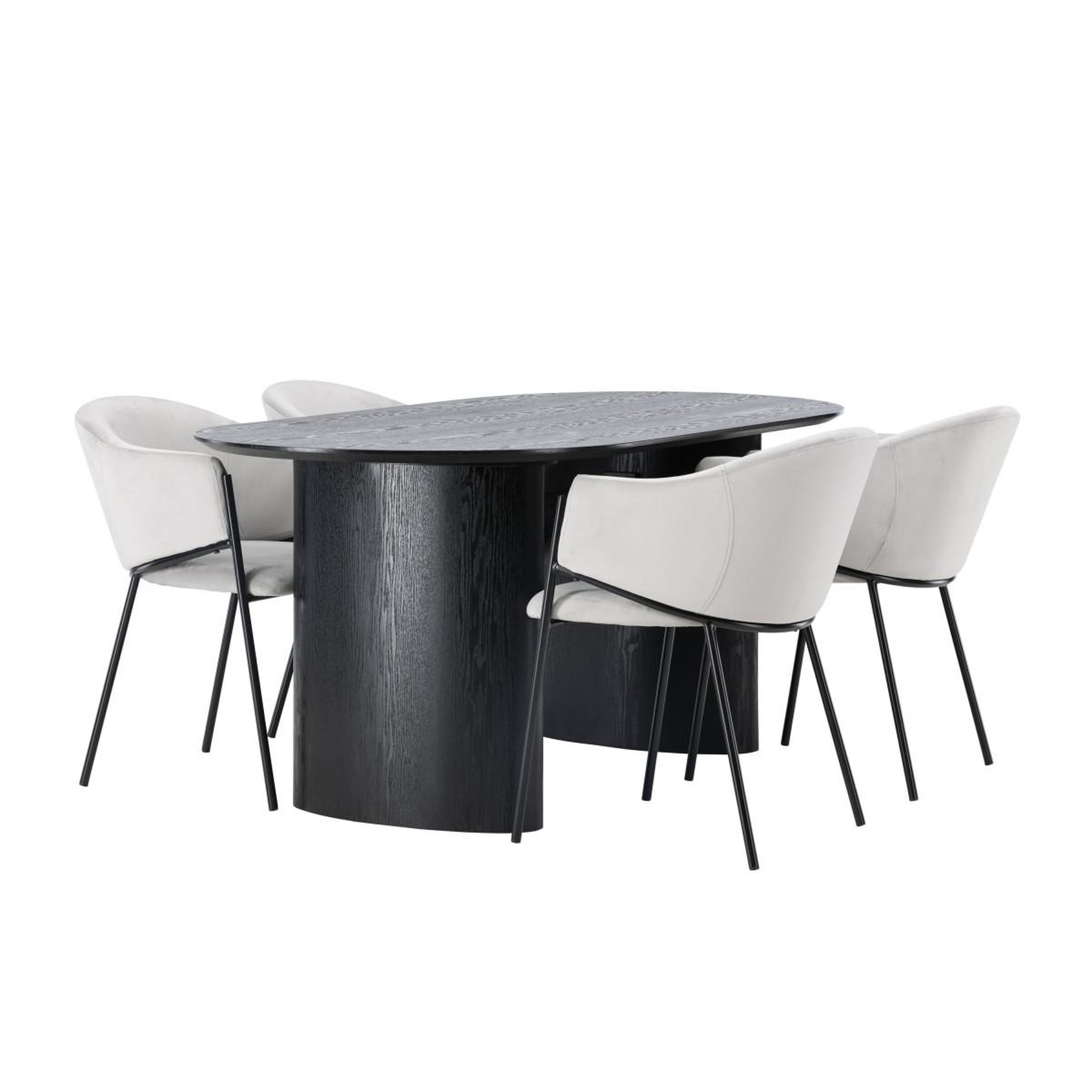 Voir la diapositive 6 : Paris Prix Ensemble table à manger & 4 chaises  isolde & evelina  180cm noir & gris