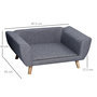 Voir la diapositive 3 : PAWHUT Canapé chien lit pour chien design scandinave coussin moelleux pieds bois massif dim. 87 x 61 x 36 cm polyester gris