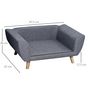 Voir la diapositive 3 : PAWHUT Canapé chien lit pour chien design scandinave coussin moelleux pieds bois massif dim. 87 x 61 x 36 cm polyester gris