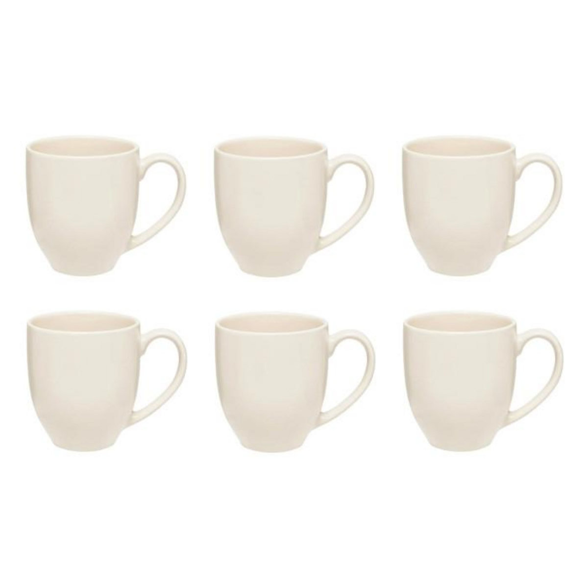 SECRET DE GOURMET Lot de 6 Mugs en Céramique  Maé  48cl Blanc