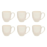 SECRET DE GOURMET Lot de 6 Mugs en Céramique  Maé  48cl Blanc