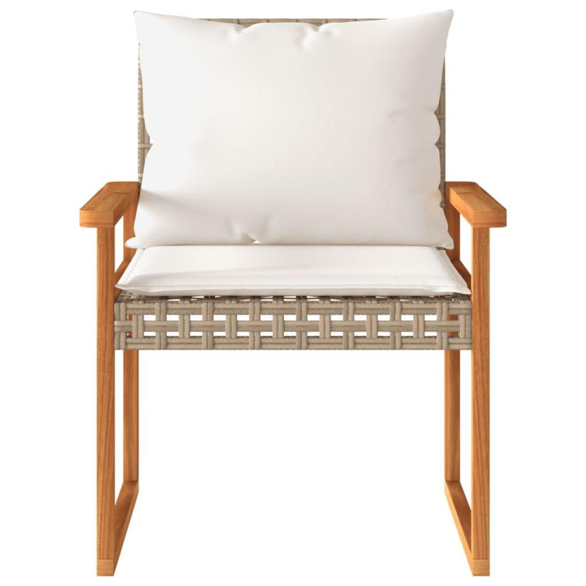 VIDAXL Ensemble de bistro et coussins 3 pcs melange beige rotin acacia