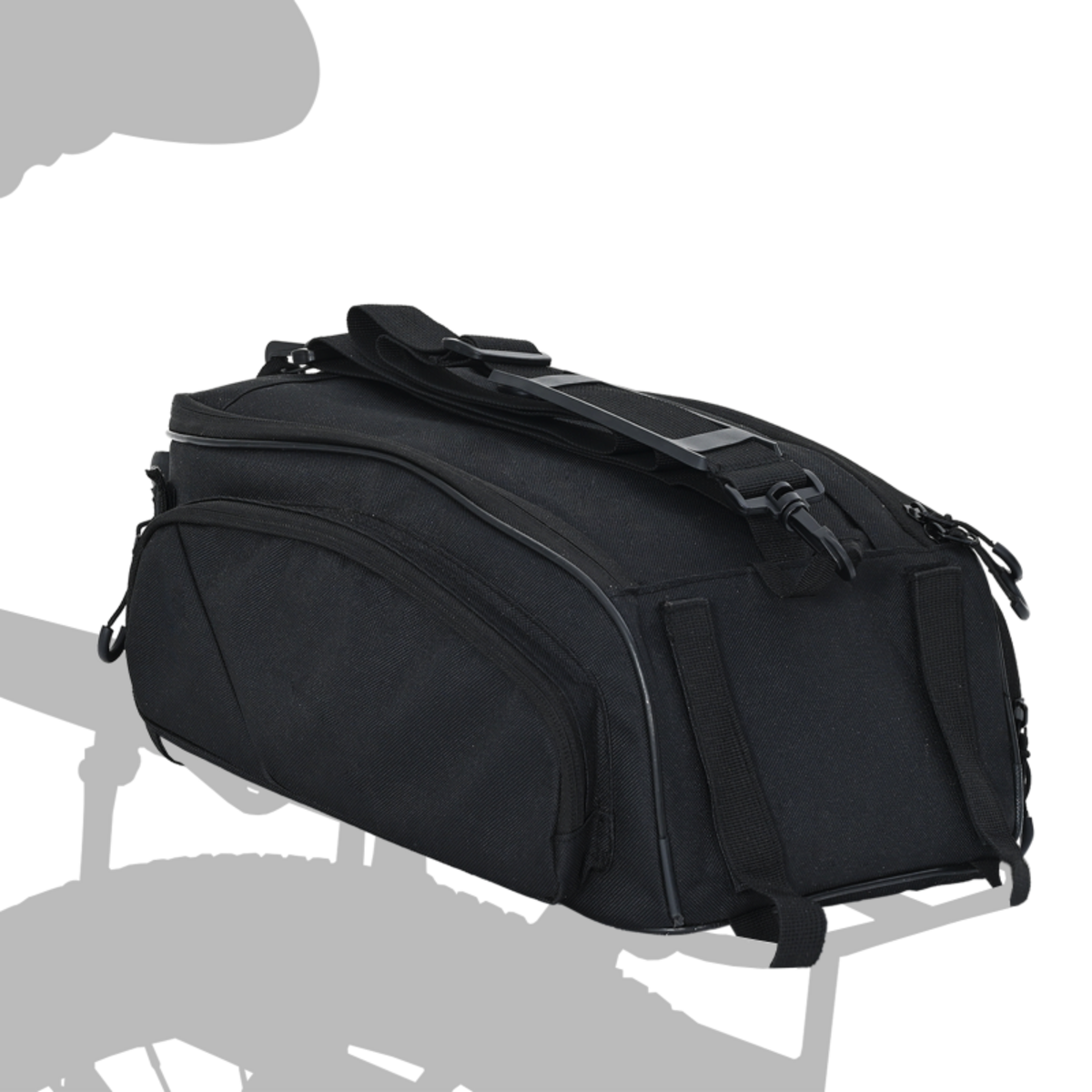 VIDAXL Sac de vélo porte bagages 12 L Noir 38x21x16 cm