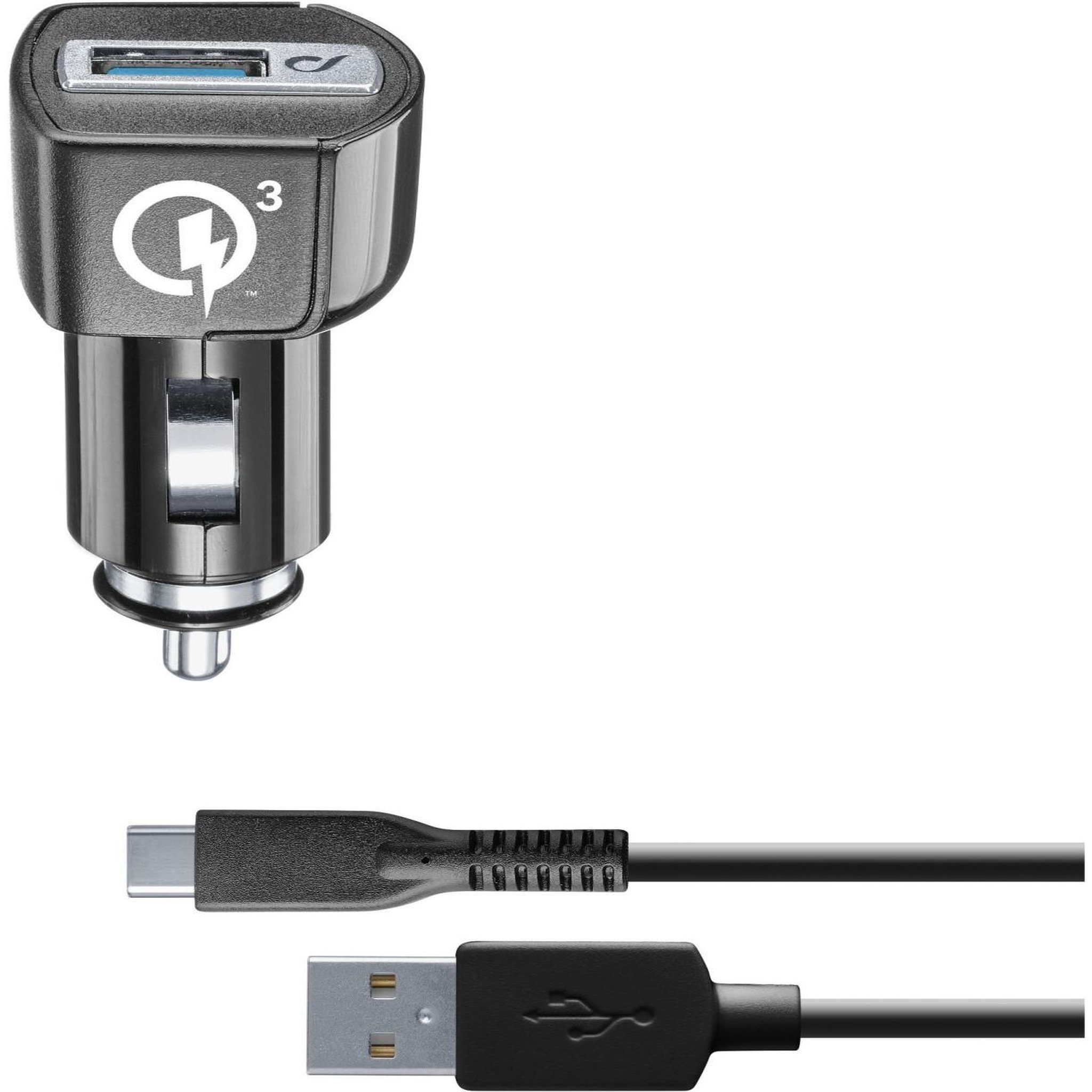 Voir la diapositive 2 : CELLULAR LINE Cellularline usb car charger kit 18w - usb-c - huawei, xiaomi, wiko, asus and other smartphone