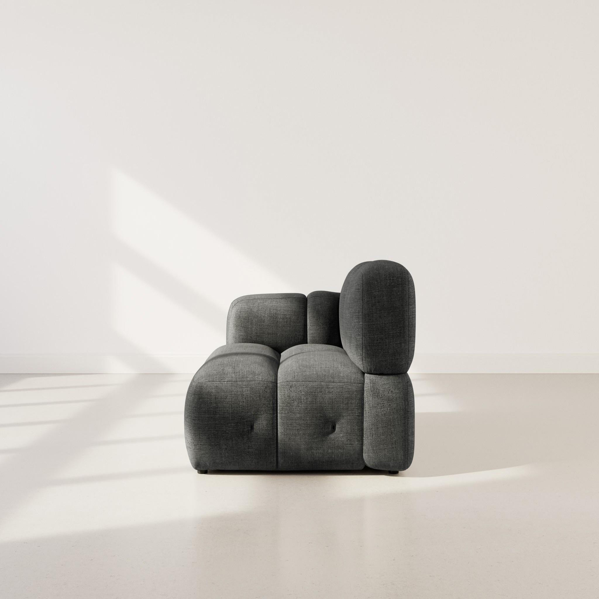 Voir la diapositive 6 : LISA DESIGN Grace - module d'assise gauche en velours texturé