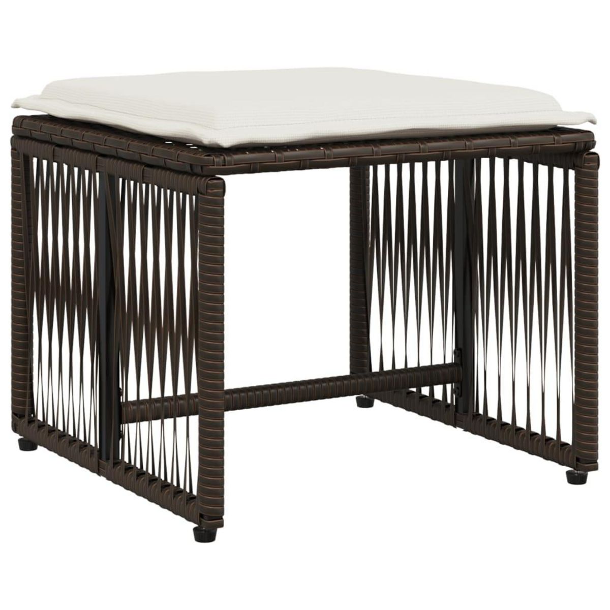 VIDAXL Ensemble a manger de jardin et coussins 7 pcs marron rotin