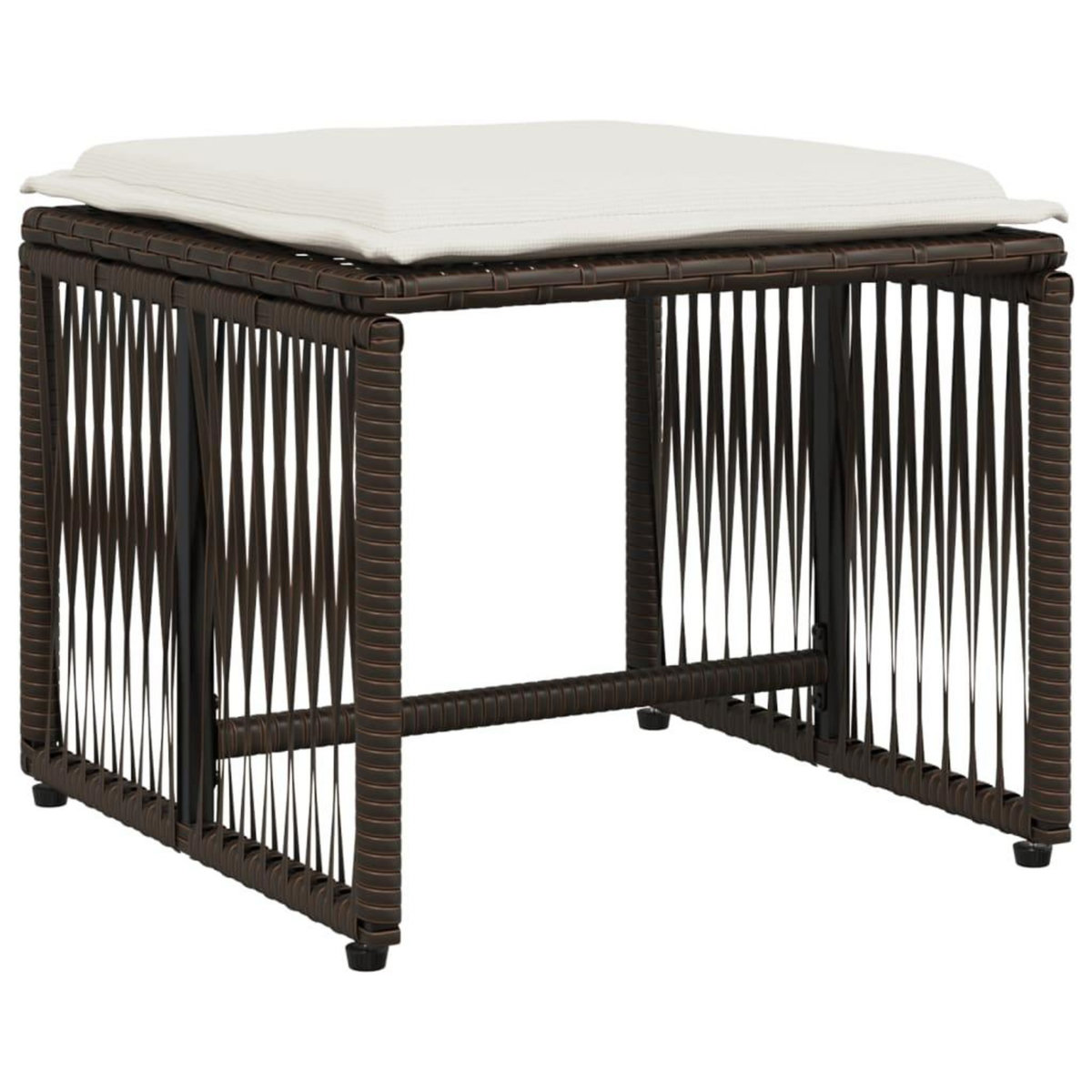 VIDAXL Ensemble a manger de jardin et coussins 7 pcs marron rotin