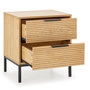 Voir la diapositive 3 : VS VENTA-STOCK Table de chevet 2 tiroirs Monica couleur Bois