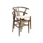 Voir la diapositive 2 : SWEEEK Lot de deux chaises vintage marron vieilli en bois d'hévéa avec assise en cordes et dossier arrondi