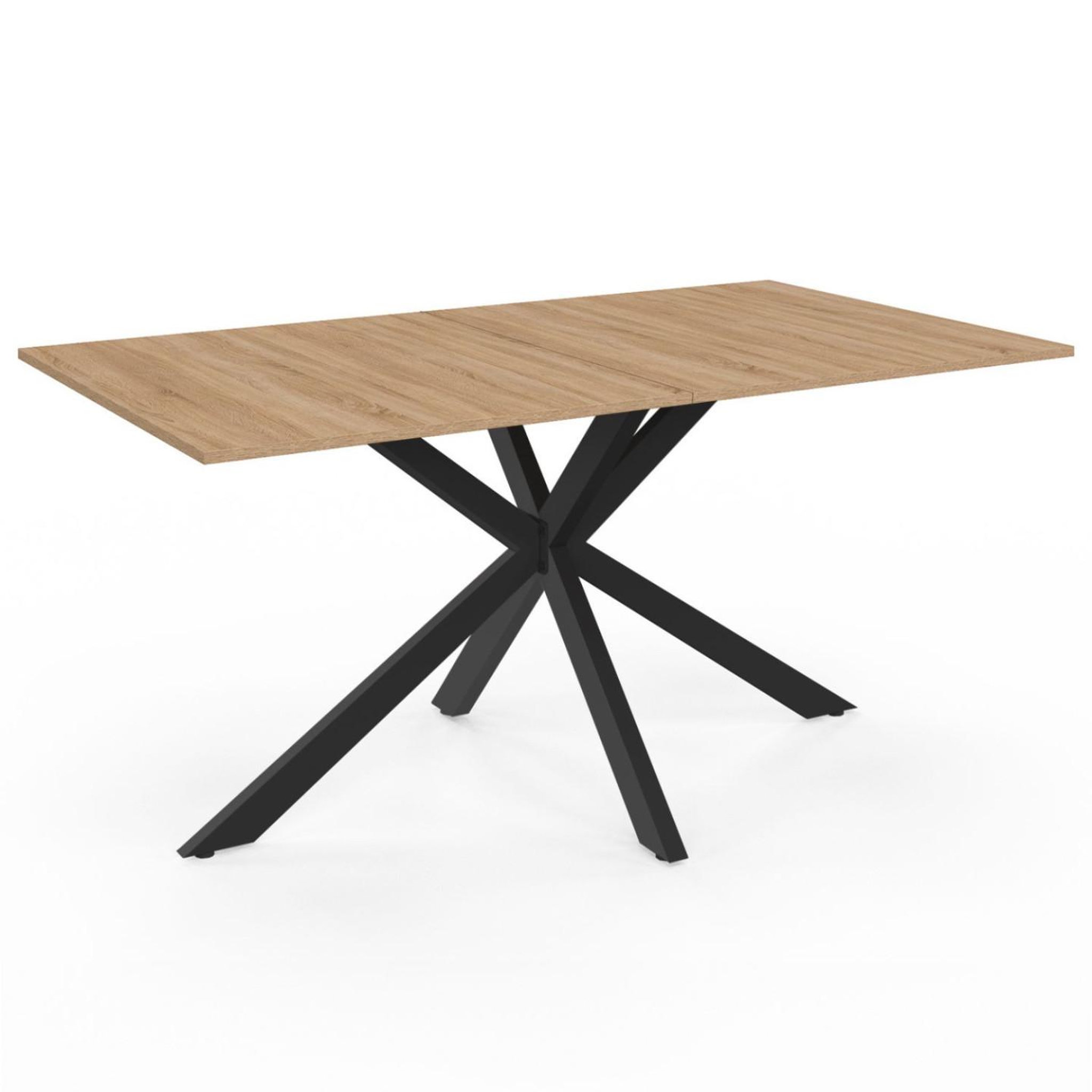 Voir la diapositive 3 : ID MARKET Ensemble table à manger rectangle alix 160 cm bois et noir et 6 chaises mila en velours gris foncé
