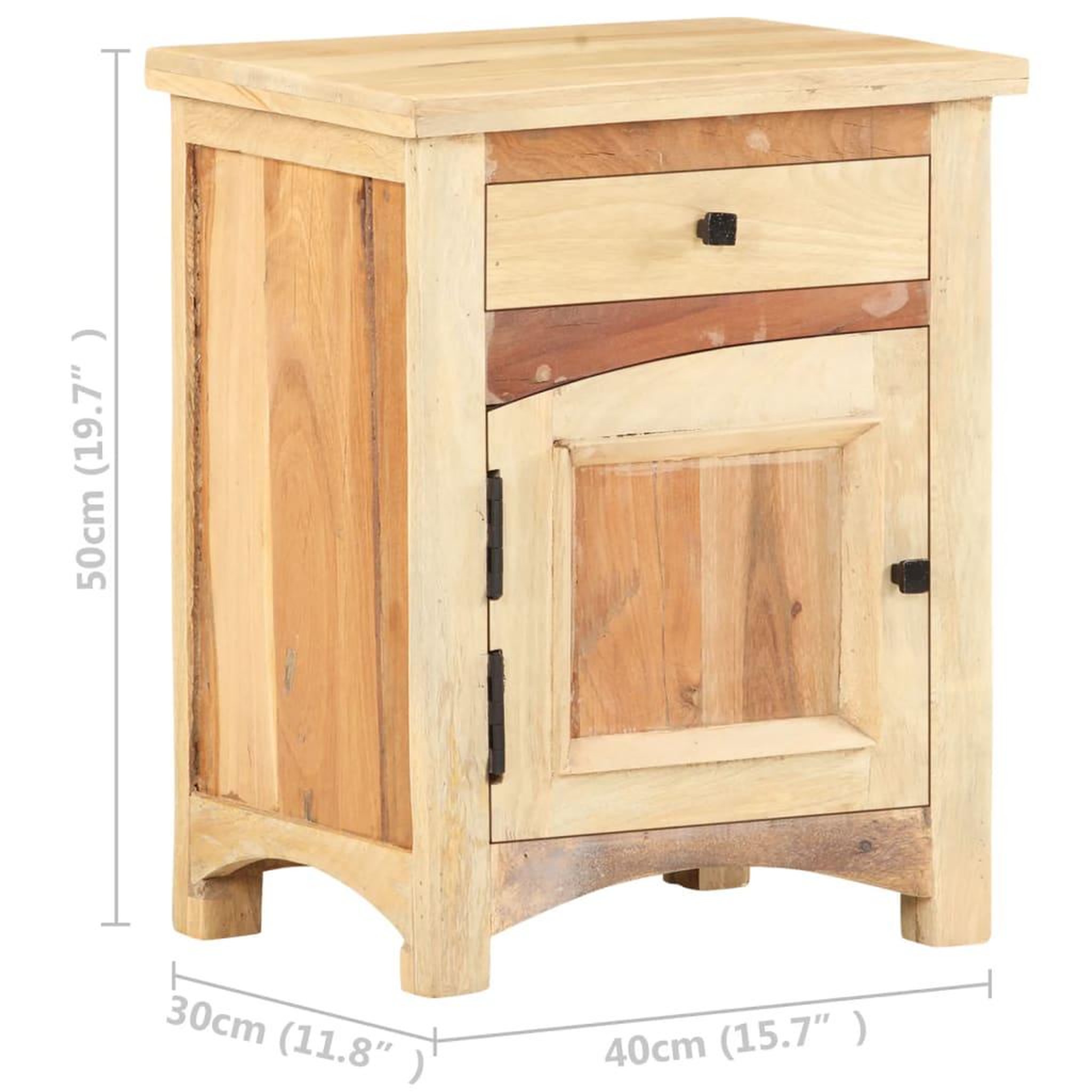 Voir la diapositive 6 : VIDAXL Table de chevet 40 x 30 x 50 cm Bois de recuperation massif