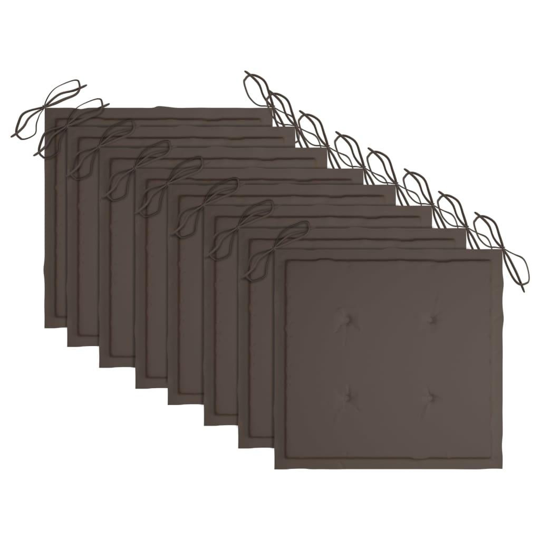 Voir la diapositive 6 : VIDAXL Chaises de jardin avec coussins taupe 8 pcs Bois de teck massif