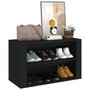 Voir la diapositive 4 : VIDAXL Etagere a chaussures Noir 75x35x45 cm Bois d'ingenierie