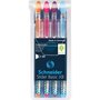 SCHNEIDER Lot de 4 stylos bille Slider Basic assortiment orange, rose, violet, bleu