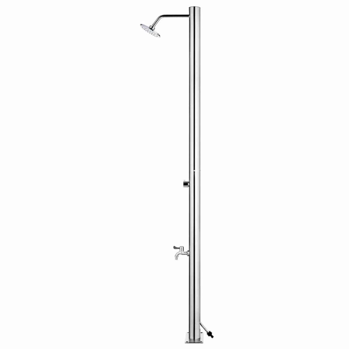 VIDAXL Douche de jardin avec base marron 220 cm Acier inoxydable