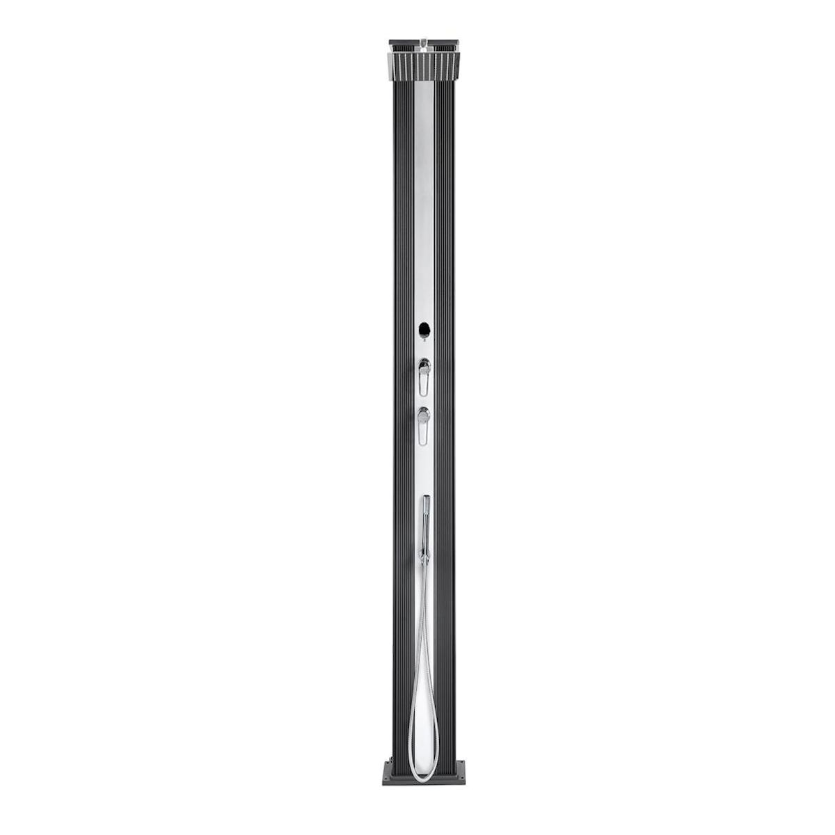 Formidra Douche solaire 40 L Dada Straight Anthracite habillage aluminium brossé - Formidra