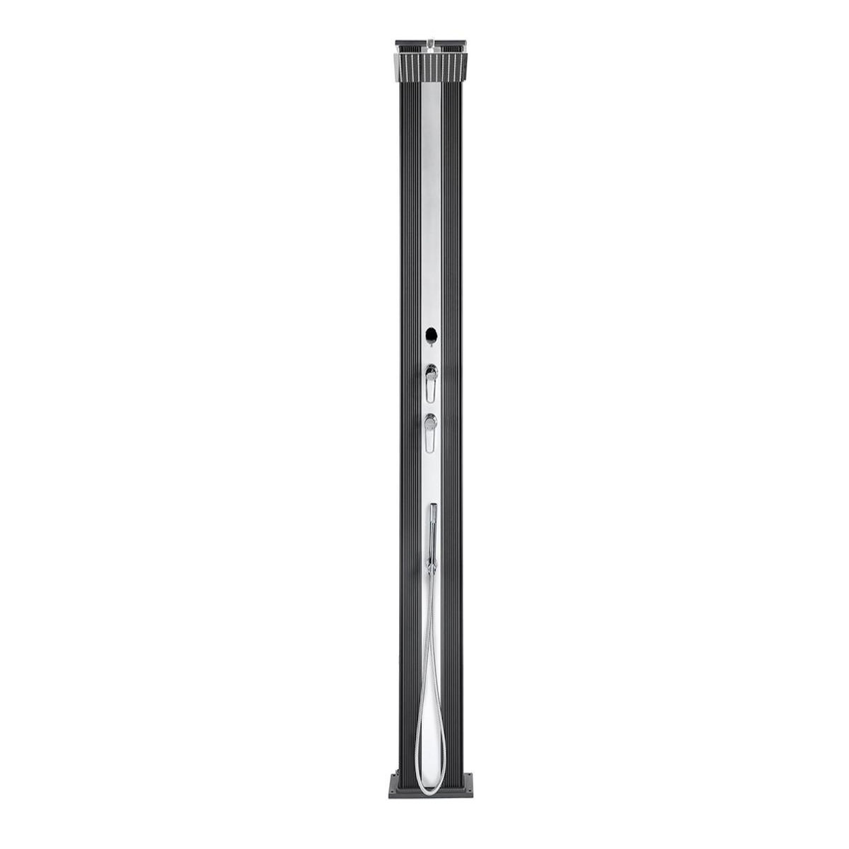 Formidra Douche solaire 40 L Dada Straight Anthracite habillage aluminium brossé - Formidra