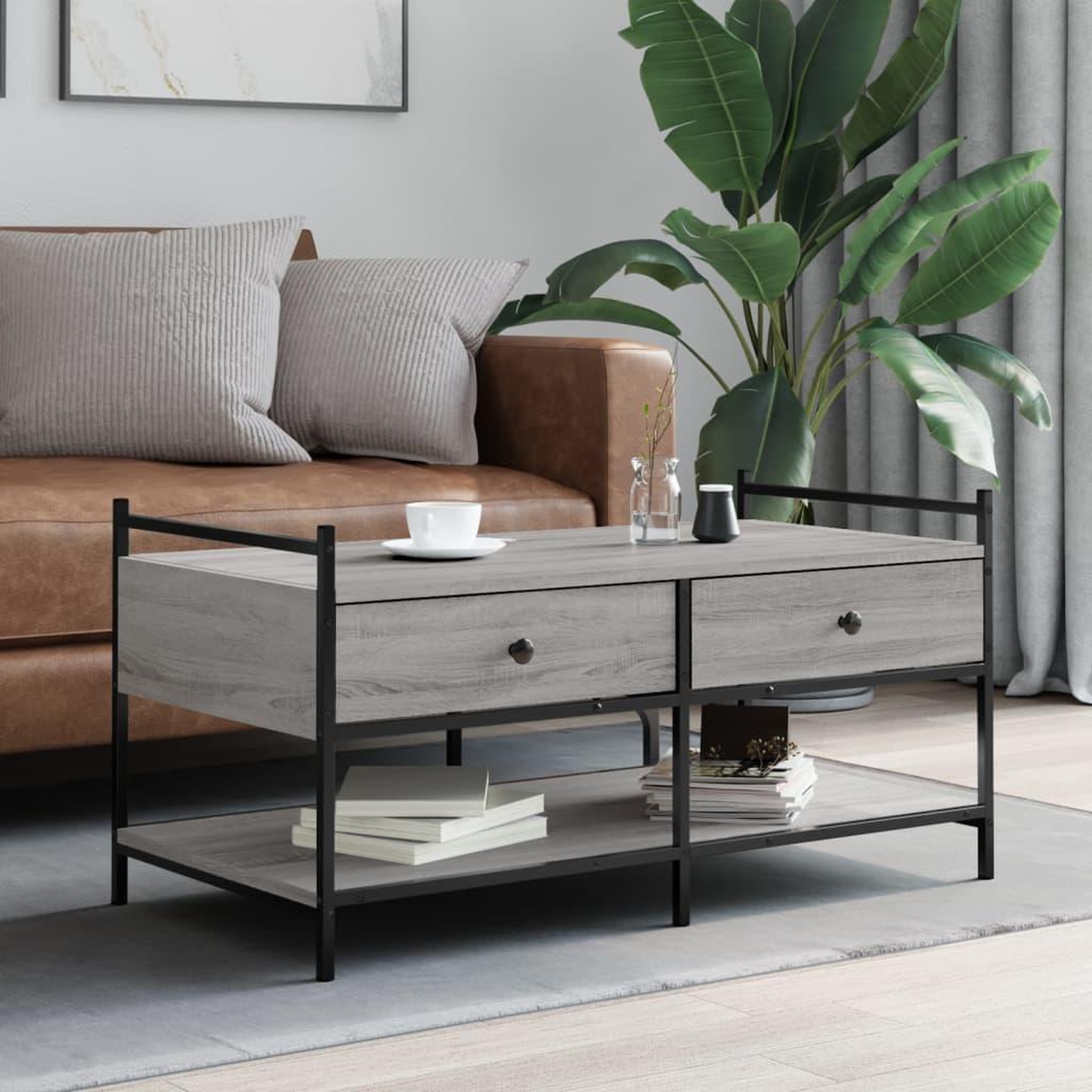 VIDAXL Table basse sonoma gris 99x50x50 cm bois d'ingenierie