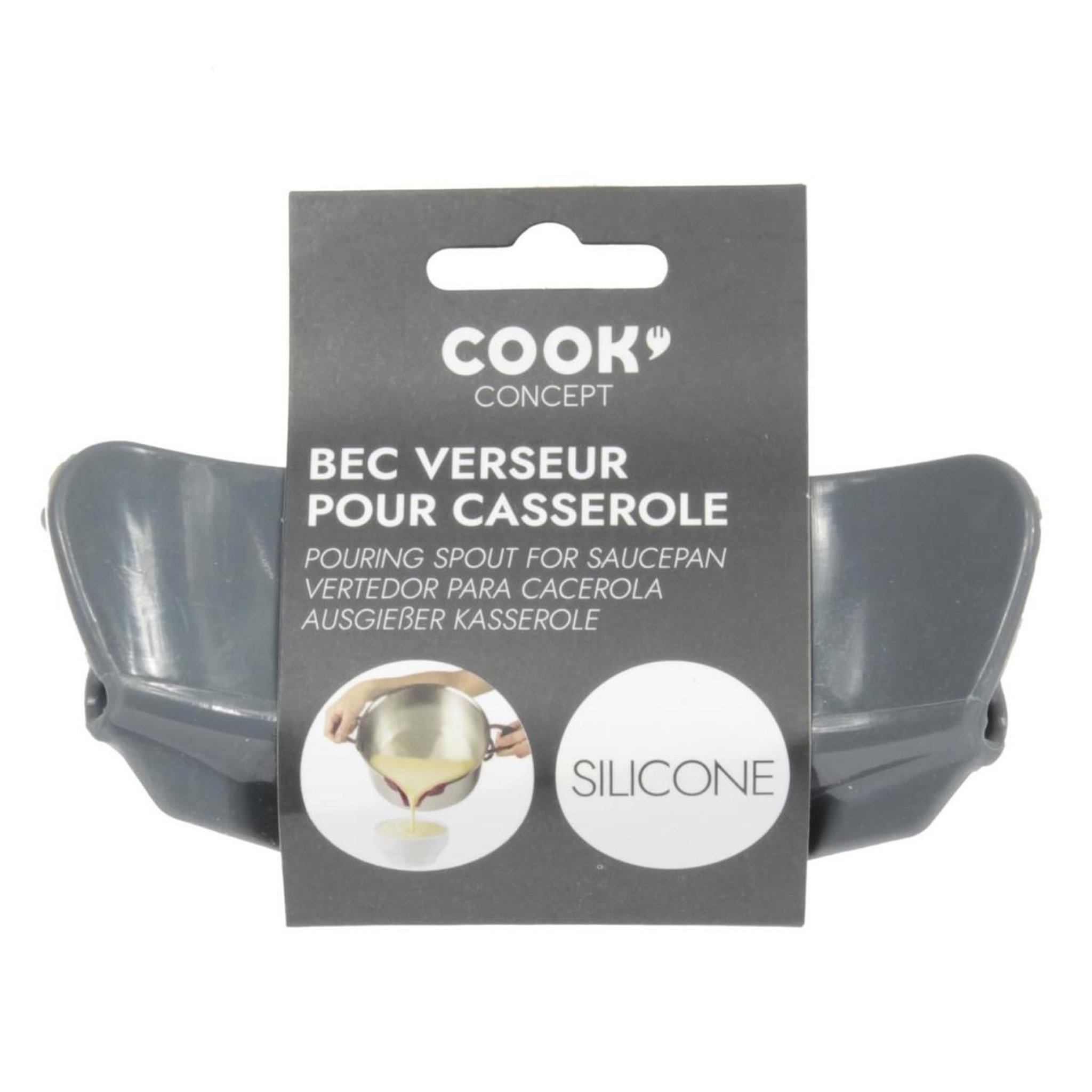 Voir la diapositive 3 : COOK CONCEPT Bec Verseur pour Casserole  Récipient  12cm Gris