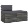 Voir la diapositive 2 : VIDAXL Salon palette de jardin 2 pcs avec coussins Bois de pin massif