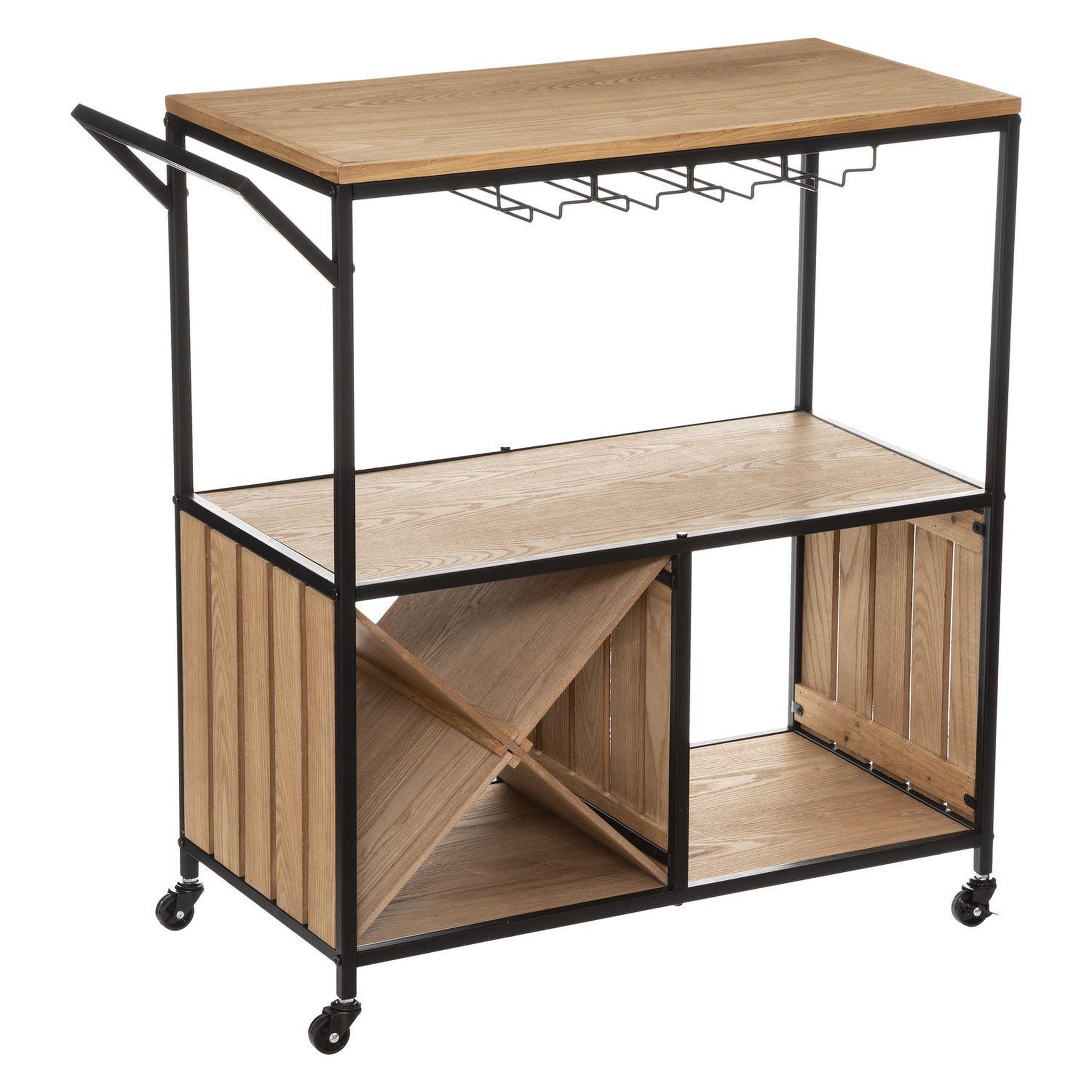 Voir la diapositive 1 : ATMOSPHERA Desserte Bakos grand modèle en métal et MDF - Beige et noir