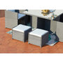 Voir la diapositive 4 : CONCEPT USINE Table et chaises 8 places encastrables en résine gris-blanc MIAMI