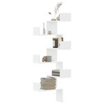 VIDAXL Etagere d'angle murale blanc 45x45x147 cm bois d'ingenierie