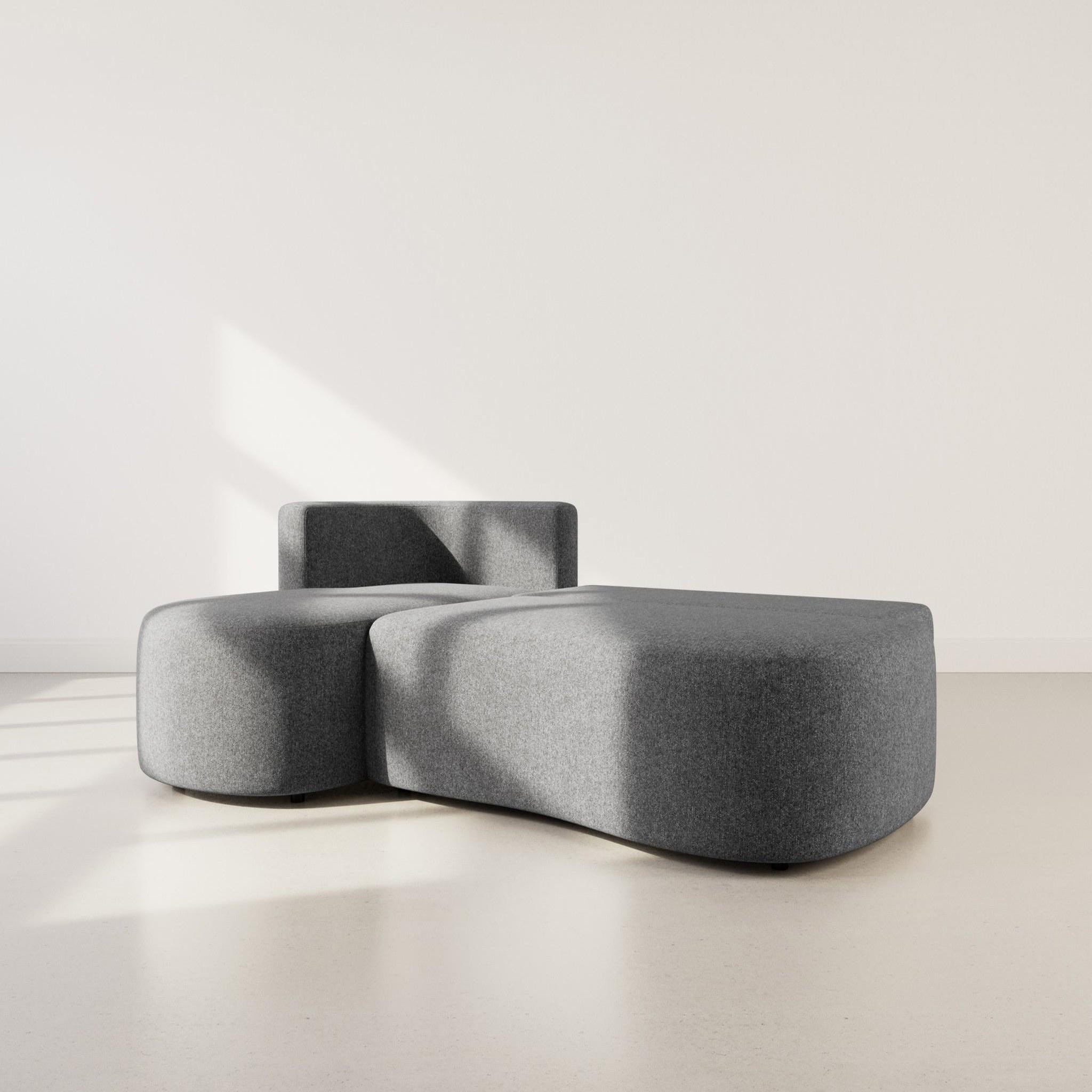 Voir la diapositive 2 : BEST MOBILIER Mahina - canapé d'angle gauche 4 places convertible avec coffre en tissu texturé