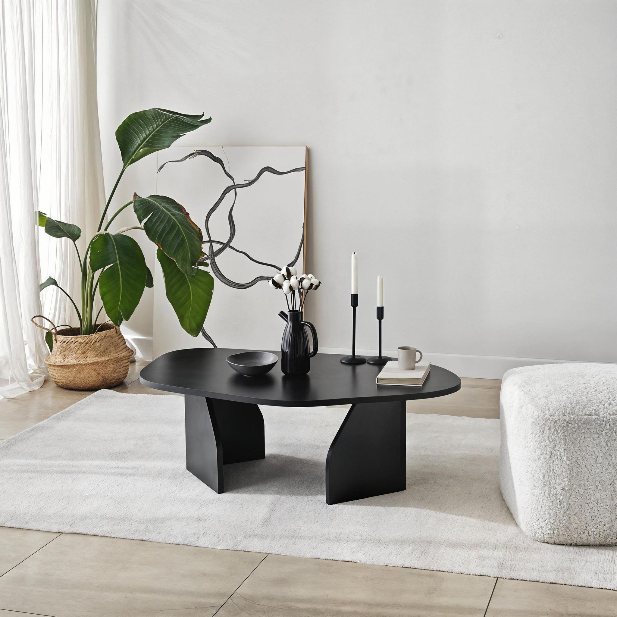 Voir la diapositive 2 : Habitat et Jardin Table basse en bois  rock  100 x 60 x 35 cm - noir