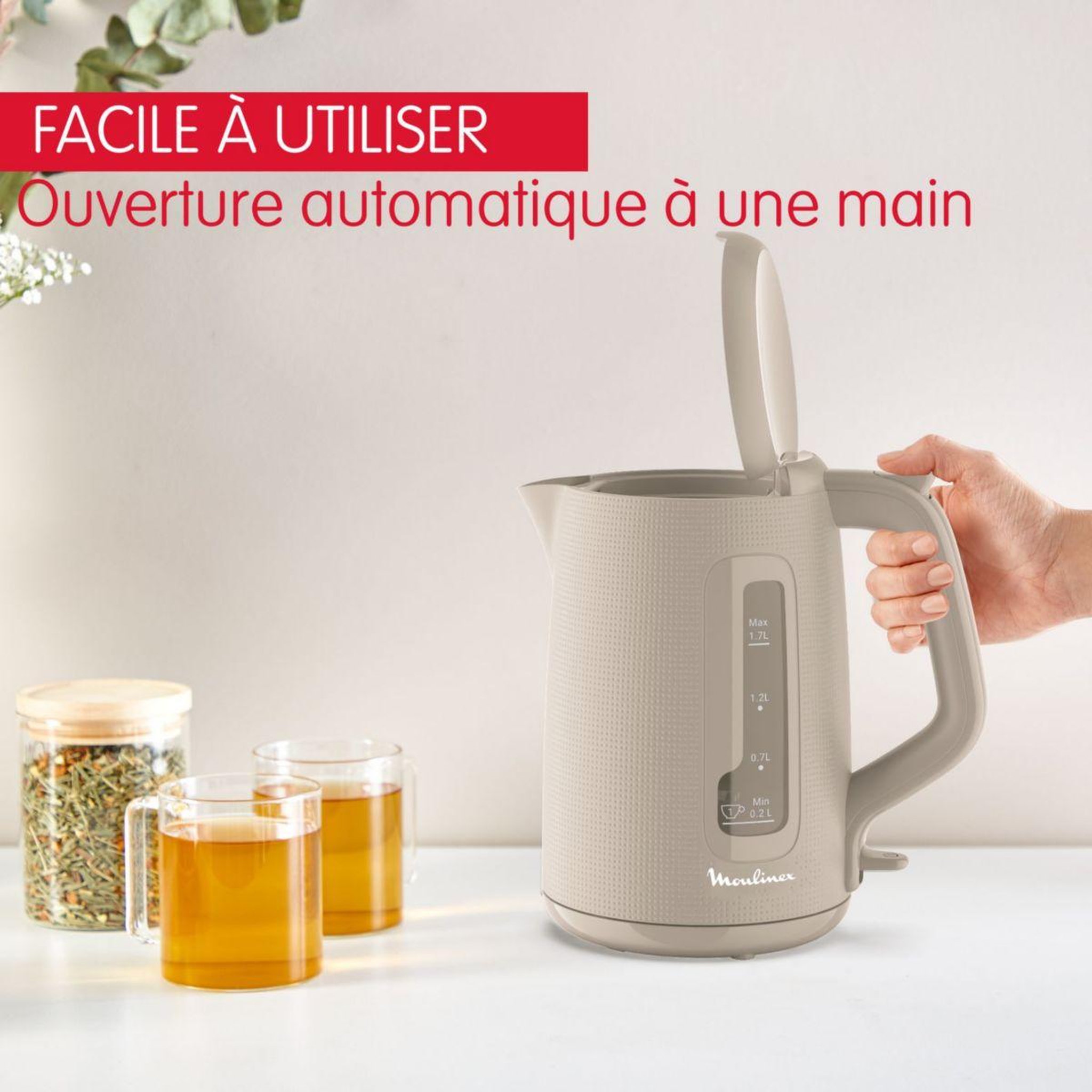Voir la diapositive 5 : MOULINEX Bouilloire by2m0b10 morning grise 1.7l