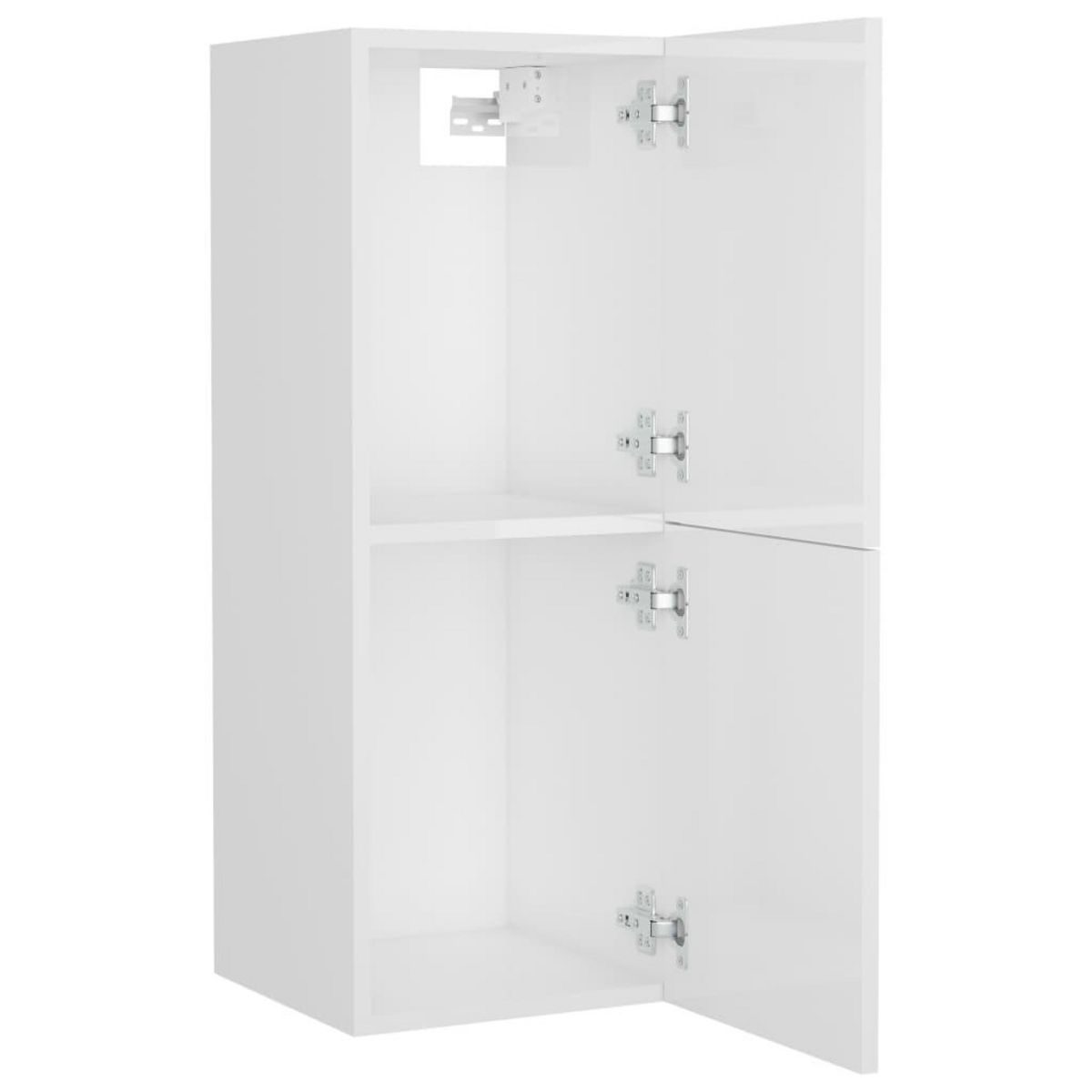 VIDAXL Ensemble de meubles de salle de bain Blanc brillant Agglomere